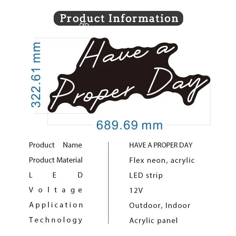 Светодиодный неоновый светильник хорошего дня на заказ визуальный Настенный