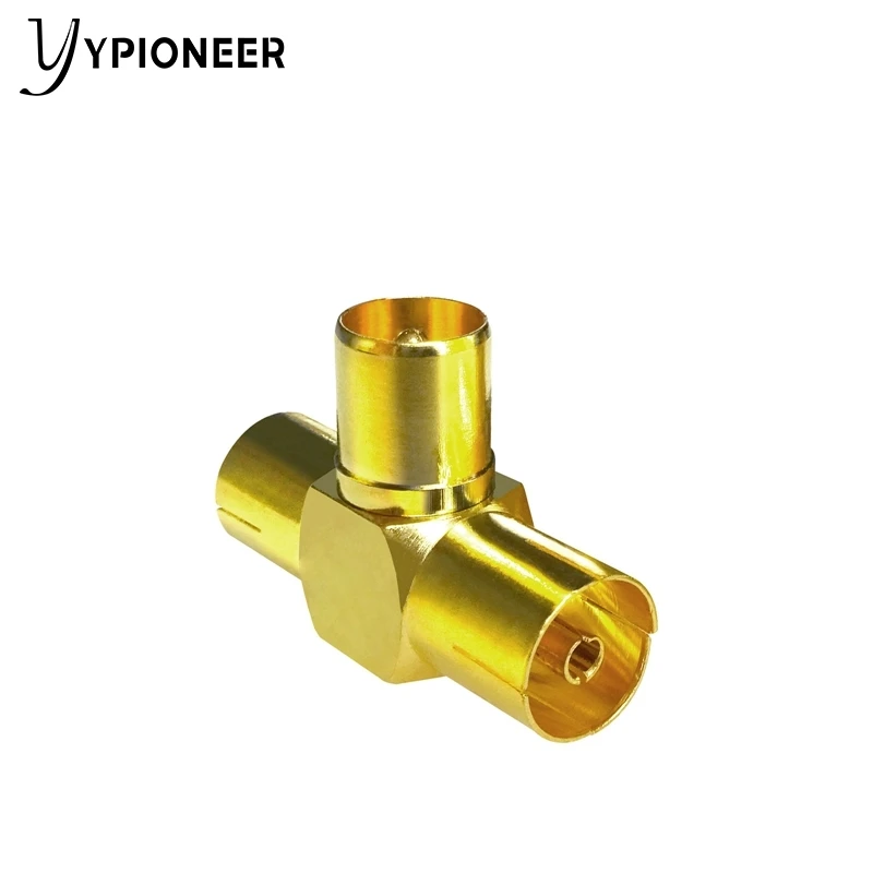 YPioneer C20132 1 шт. ТВ штекер на 2 гнезда Т-тип позолоченный Разъем RF коаксиальный