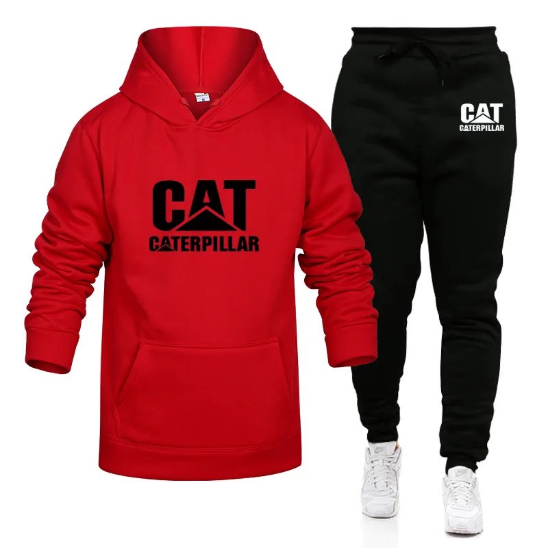

2021 Men's Tracksuit Hoodie Suit Fashion Letter Print Sweatshirt+Pants Spring Casual Sports Sets Two Piece Splicing Clothing
