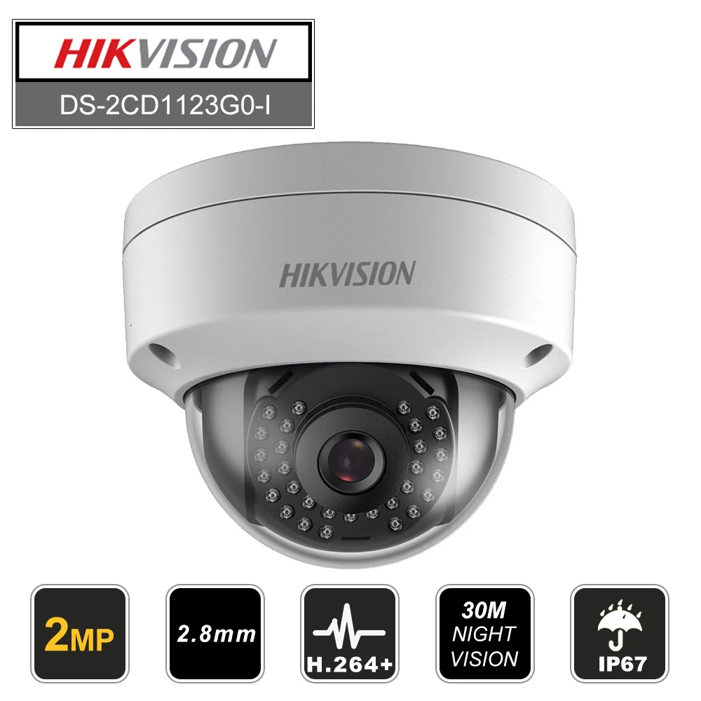 Hikvision IP камера DS-2CD1123G0-I CCTV камера Замена DS-2CD2125F-IS 2MP мини купольная уличная камера POE IP67