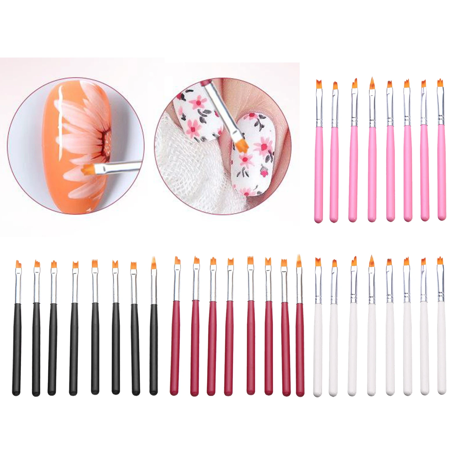 

Salon 8Pcs Nail Art Brush Set Flower Drawing Various Shapes Tool for Girls