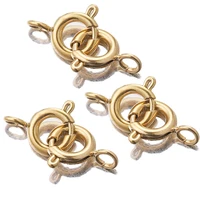 10pcslot gold stainless steel round claw spring clasps hooks for bracelet necklace connectors diy jewelry making supplies