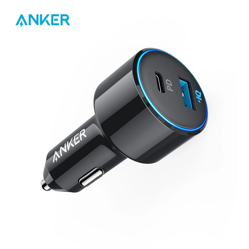

USB C Car Charger, Anker 42W PowerDrive Speed+ Duo, 2 Port USB Car Charger with one 30W Power Delivery Port for iPhone Xs/Max/XR