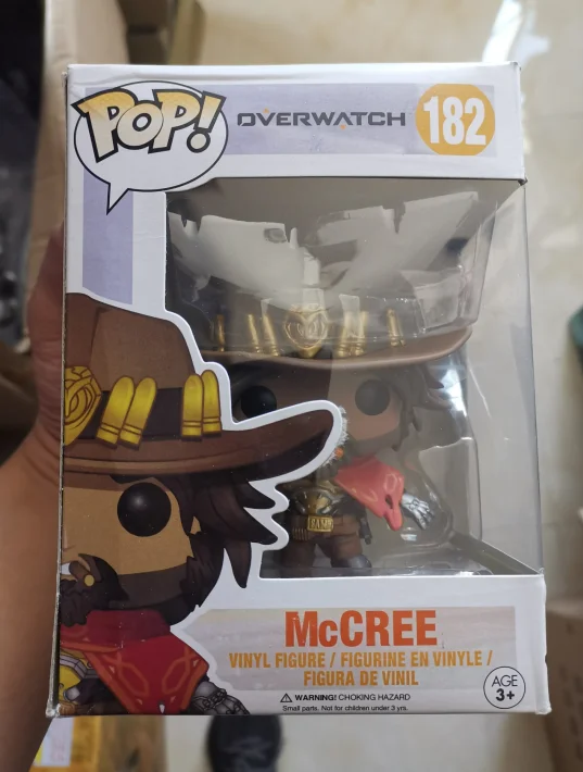 with retail box Funko Pop OverWatche 10 см игровой персонаж McCree Виниловая фигурка - Цвет: with retail box