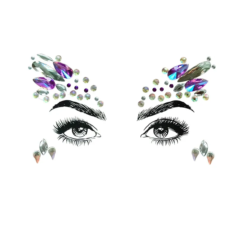 1 лист ручной работы богемный этнический стиль 3D стикер с кристаллами лица глаза
