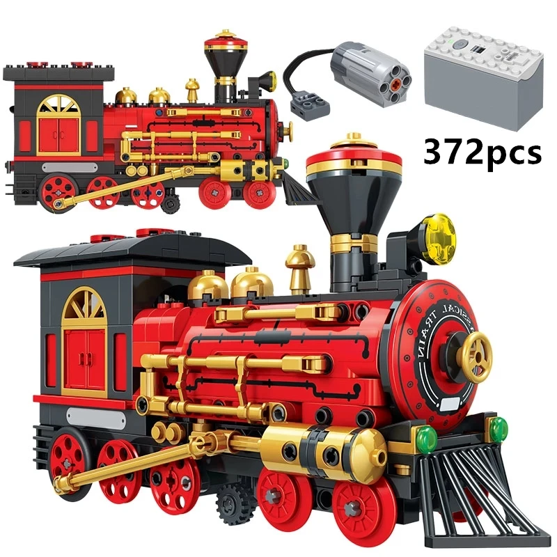 

372pcs City Electric Classical Red Train Building Blocks Technical Classic Power Train Model Bricks Toys for Kids Gifts