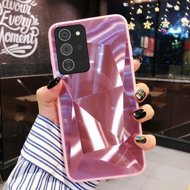 

Mirror Diamond Soft Case For Samsung S20 FE Note 20 Ultra Note 10 Pro Note10 Lite Note 9 8 M10 M20 Prism Laser Gradient Cover