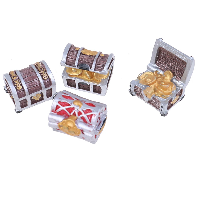 1 Piece Treasure Chest Box Adventure Gaming Bag Sea Pirate Model Small Statue Little Figurine Crafts Ornament Miniatures | Дом и сад