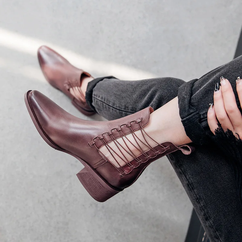 Ботинки Челси женские из натуральной кожи сезон 2019|Женские полусапожки| |