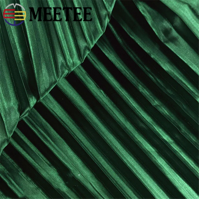 Meetee 100 см * 150 электро-оптическая плиссированная ткань однотонные большие полосы