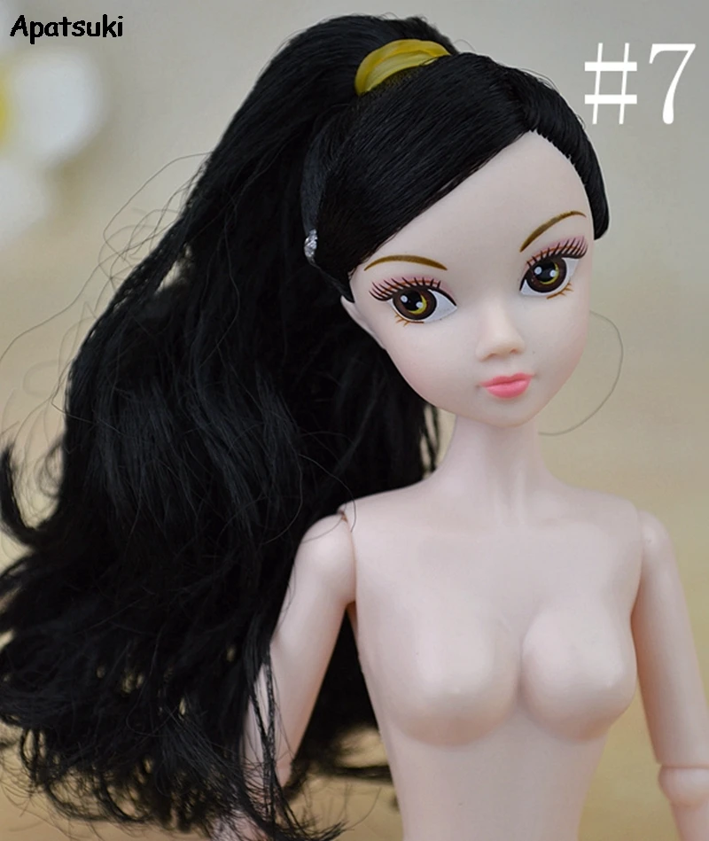 

Doll Accessories For 11.5" Doll Movable 12 Joints Naked Body House Kids Toy Dollhouse 1/6 Doll Body + Head With Ponytail Hair