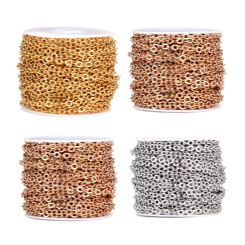 

Hesiod 1.5/2/2.5/3MM Stainless Steel Necklace Chains for DIY Jewelry Findings Making Materials Handmade Cuban Link Chians
