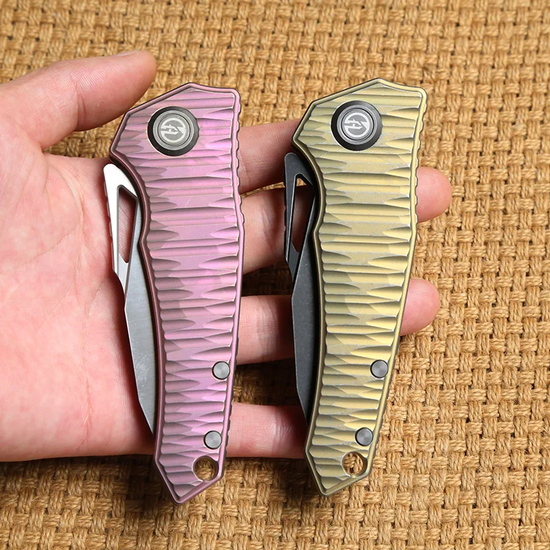 Складной нож MAXACE штатив с большим пальцем лезвие M390 титановая ручка для кемпинга