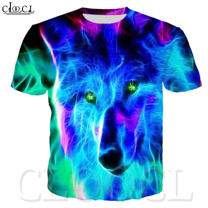 

Summer T shirt Men/Women Animal Streetwear Short Sleeve O Neck Tees Tops Funny Male Clothes Casual Wolf 3D Print T shirt