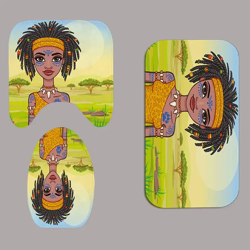 Ткань Steppe для Африканской девушки занавеска душа из полиэстера нескользящий