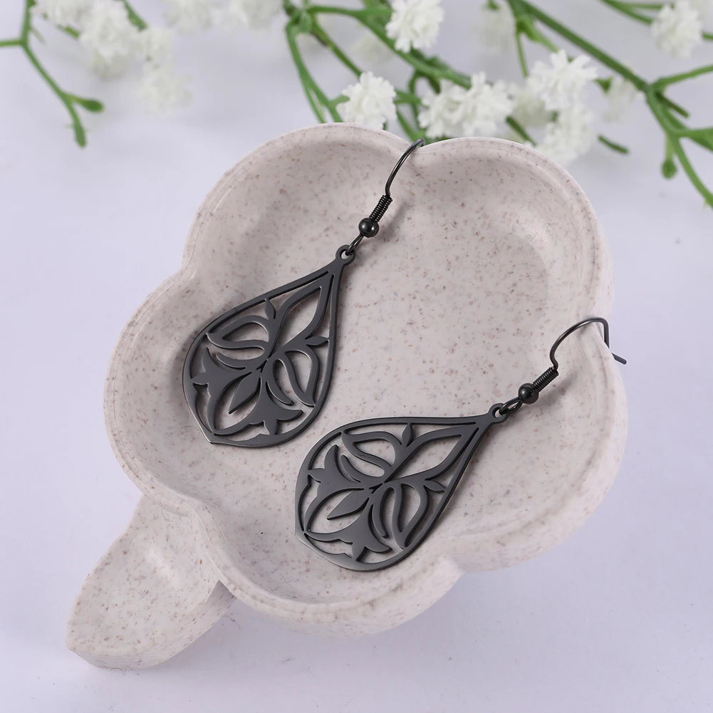 Рыбий крючок полые Роза круг цвет золотой цветок лист лицо Богемия нержавеющая