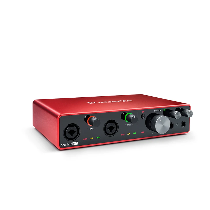 Focusrite Scarlett 8i6 3rd Gen 8 дюймов/6 Внешний USB Запись Звуковая карта аранжировщик электрогитары аудио-интерфейс
