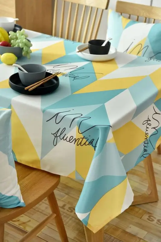 

Pastoral Style Printing Decorative Tablecloth Ployester Geometric Patterns Table Cloth Dining Table Cover Home Decoration