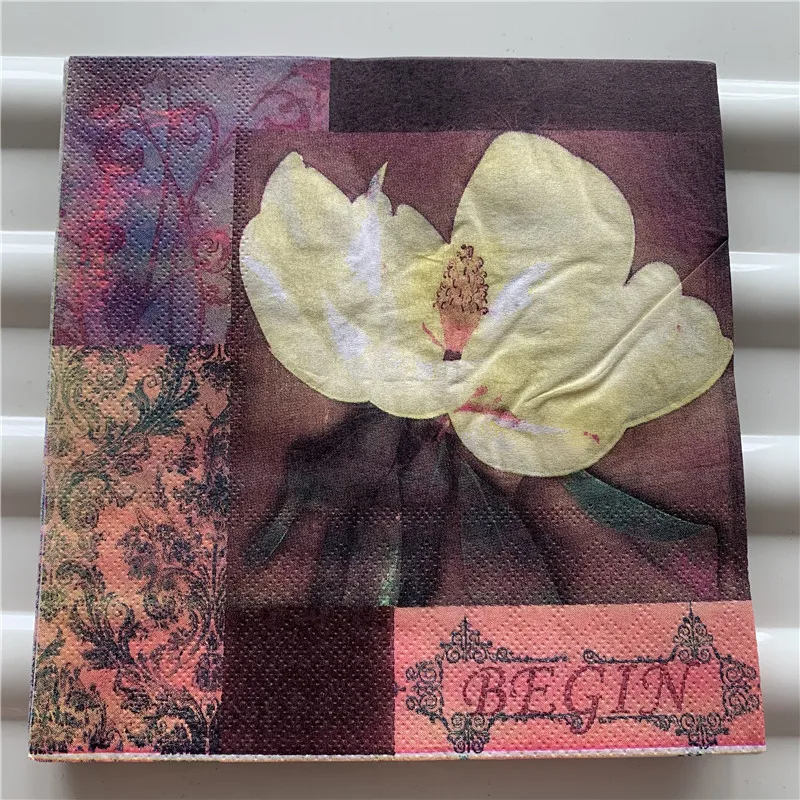 Декоративные бумажные салфетки Элегантные винтажное полотенце Цветочная