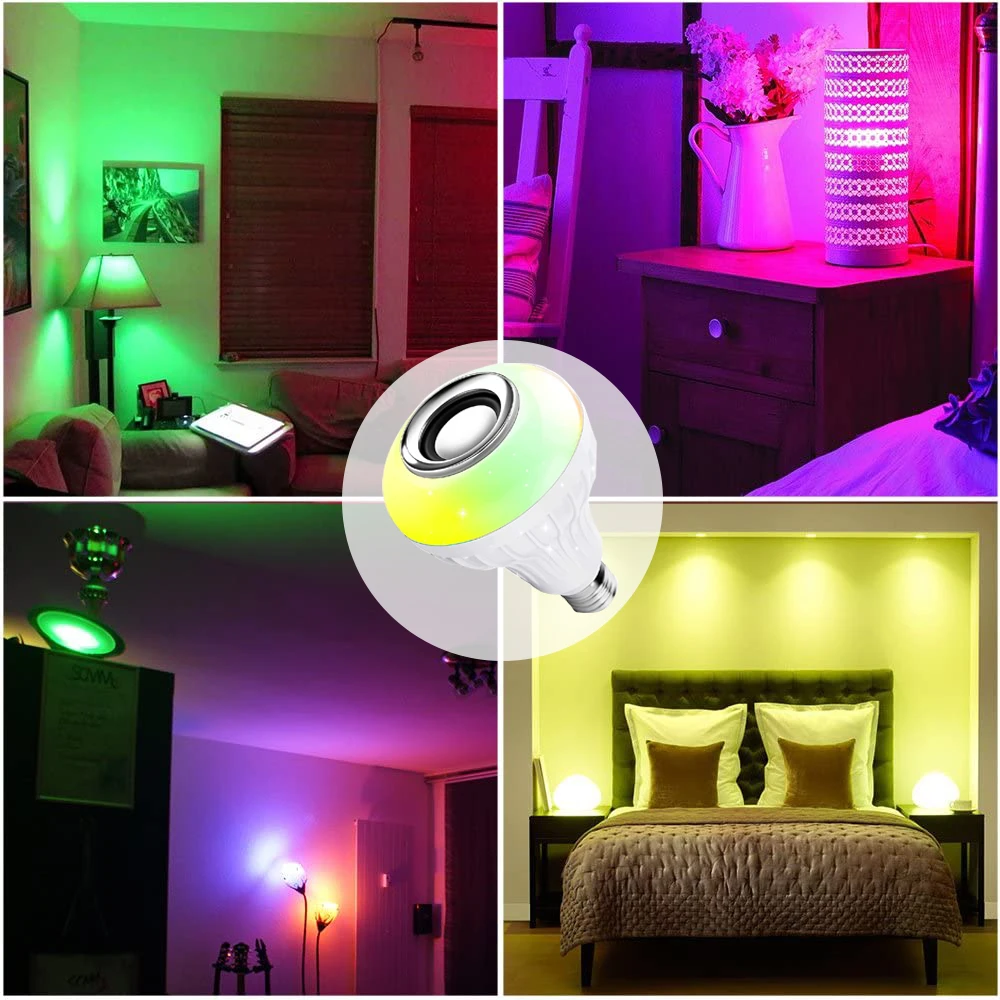 Умная Светодиодная лампа RGB 220 В E27 Bluetooth музыкальная для умного дома | Освещение