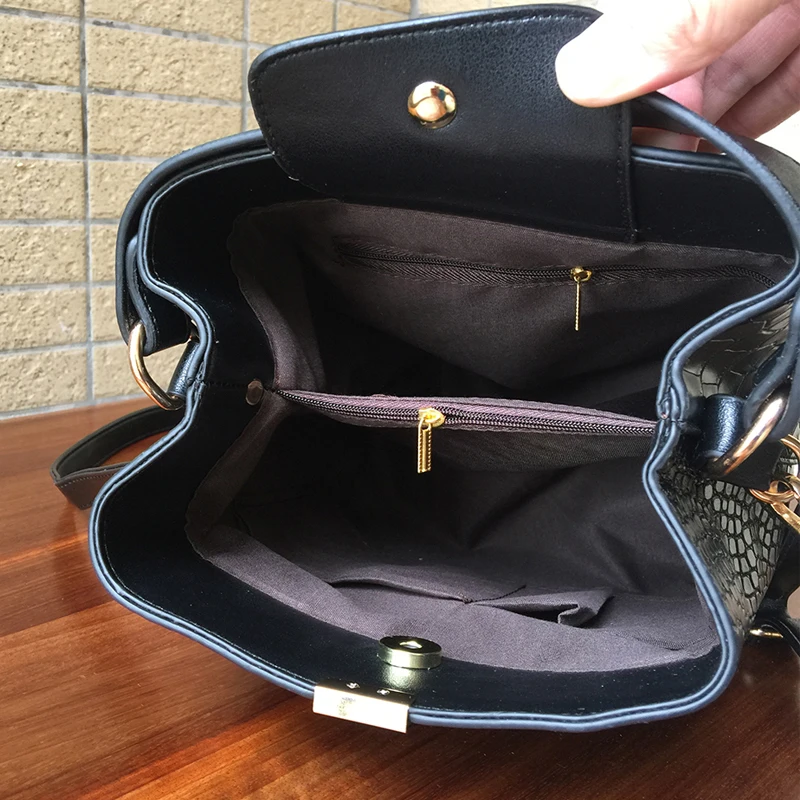 Новые простые женские сумки модная искусственная крокодиловая кожа узор дамская