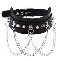 zimno gothic round tassel choker chain necklace punk leather collar women trend party chocker adjustable sexy nightclub jewelry