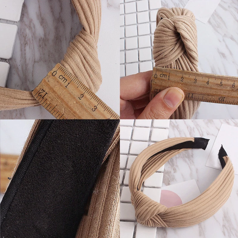 

Fashion Girl Hairband Hair hoop Cute Solid Knitting Knots Headband Korea Simple Headwear For Women Hair Clip Hair Accessories