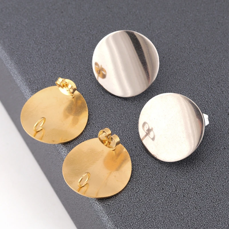 20 мм Пустые серьги из нержавеющей стали шпильки для сережек базовые с сережками