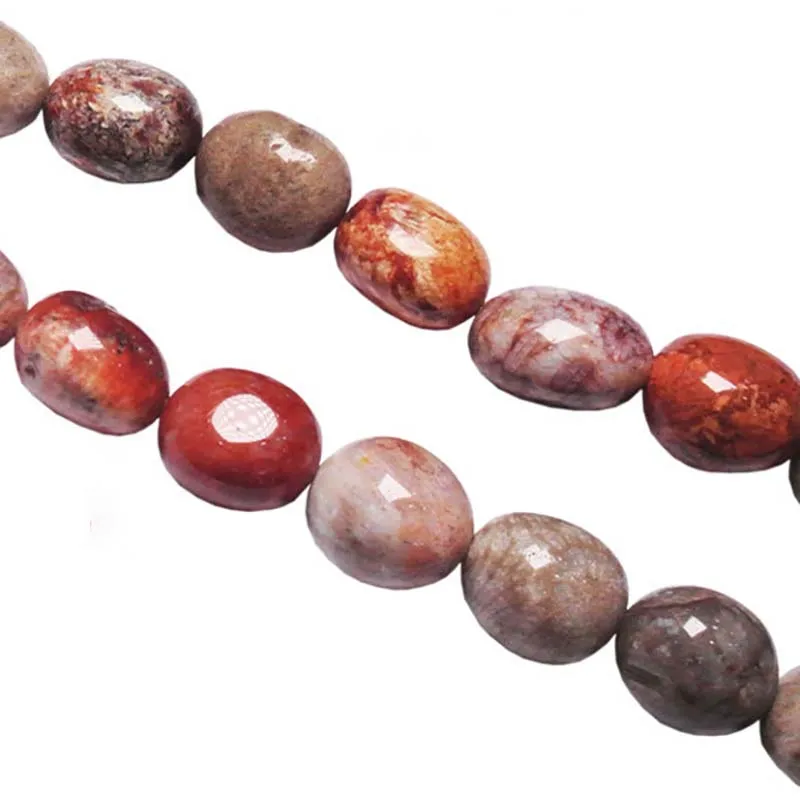 

12x15mm Natural smooth irregular oval chrysanthemum stone Beads For DIY necklace bracelet jewelry making 15 "free delivery