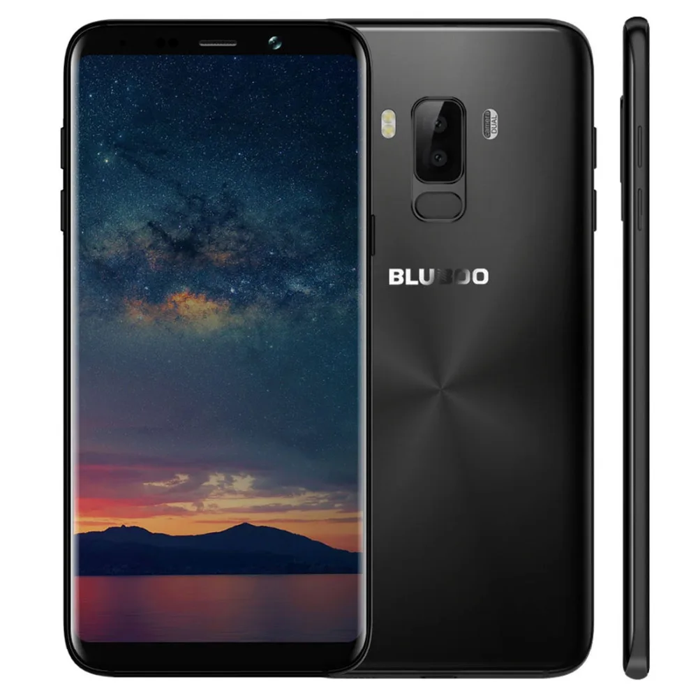 BLUBOO S8 Plus, 6,0 дюймов, 18:9, полный дисплей, смартфон MTK6750T, четыре ядра, 4 Гб ОЗУ, 64 Гб ПЗУ, Android 7,0, двойная задняя камера, отпечаток пальца - Цвет: Black