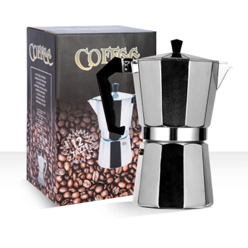 

Coffee Maker Pot Aluminum Mocha Espresso Percolator Pot Moka Coffee Kettle Cafetera Home Outdoor Stovetop Cafe Tools