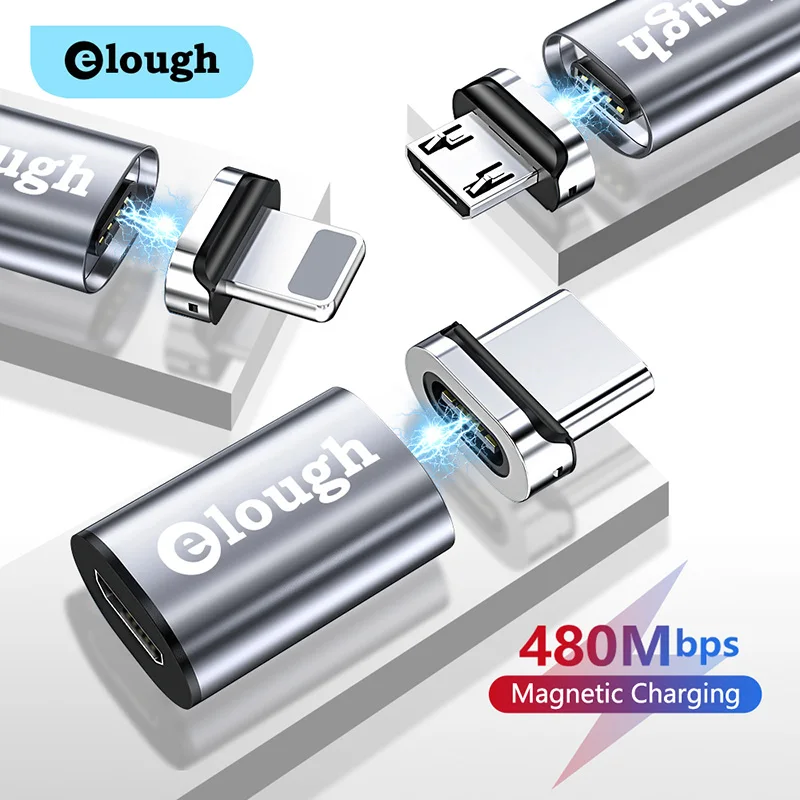Elough OTG Adapter Micro USB To Type C Magnetic Plug For iPhone Samsung Macbook Data Convertor | Мобильные телефоны и
