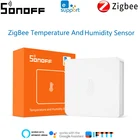 Датчик температуры и влажности SONOFF SNZB-02 Zigbee, умная Синхронизация в режиме реального времени через EWeLink ZBBridge, работает с Alexa Google Home