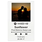 Персонализированная плексигласная музыкальная доска, акриловый фотоальбом на годовщину, пластина с индивидуальным изображением, текстом, прозрачный лист Spotify