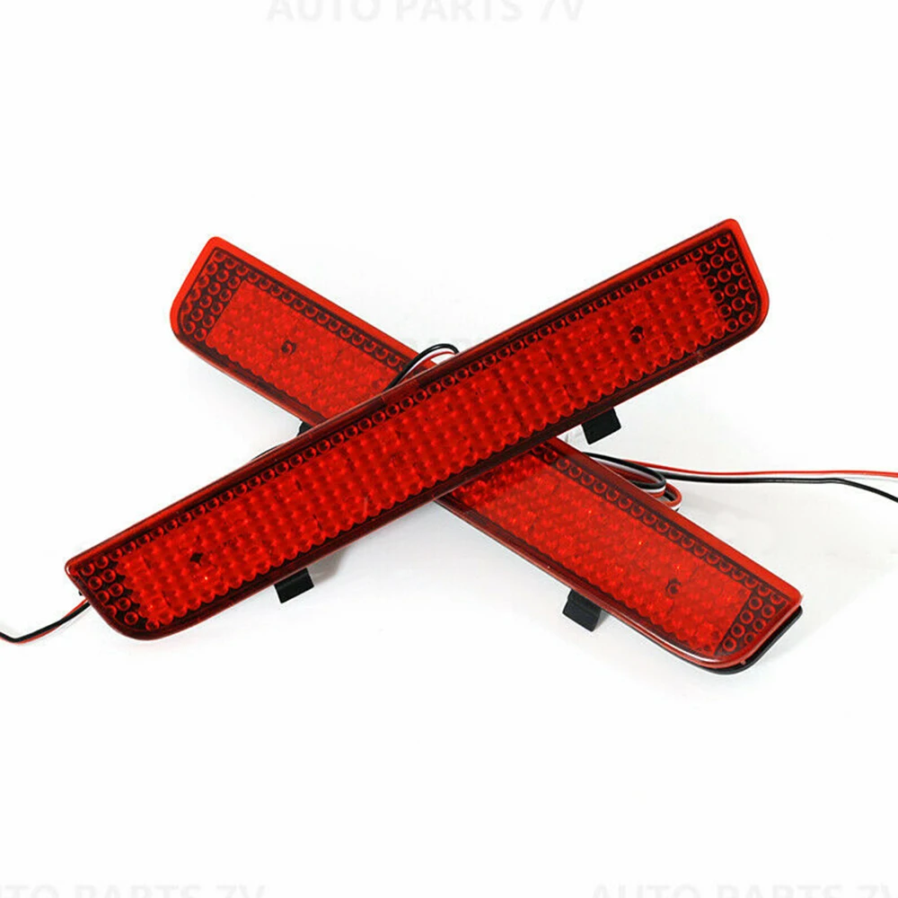 

2pcs Bumper Reflector Lights LED Rear 500LM Red Shockproof Replacement Portable