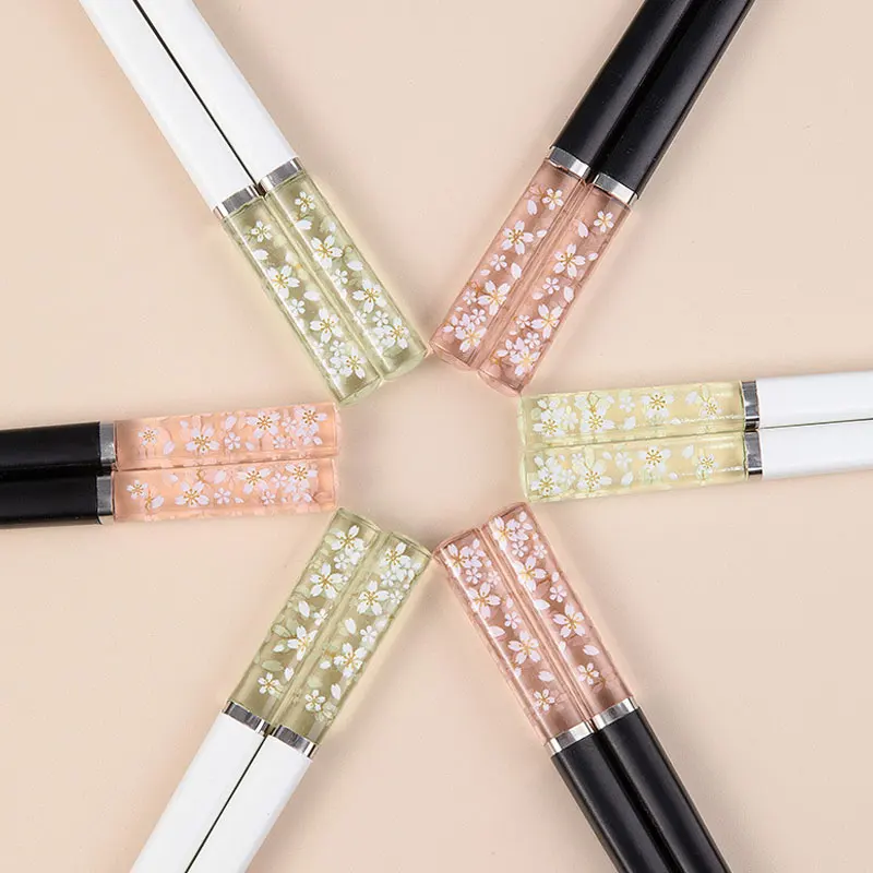 

1 Pair Beautiful Sakura Flower Chopsticks Non-slip Antibacterial High Temperature Resistant Sushi Food Sticks Kitchen Supplies