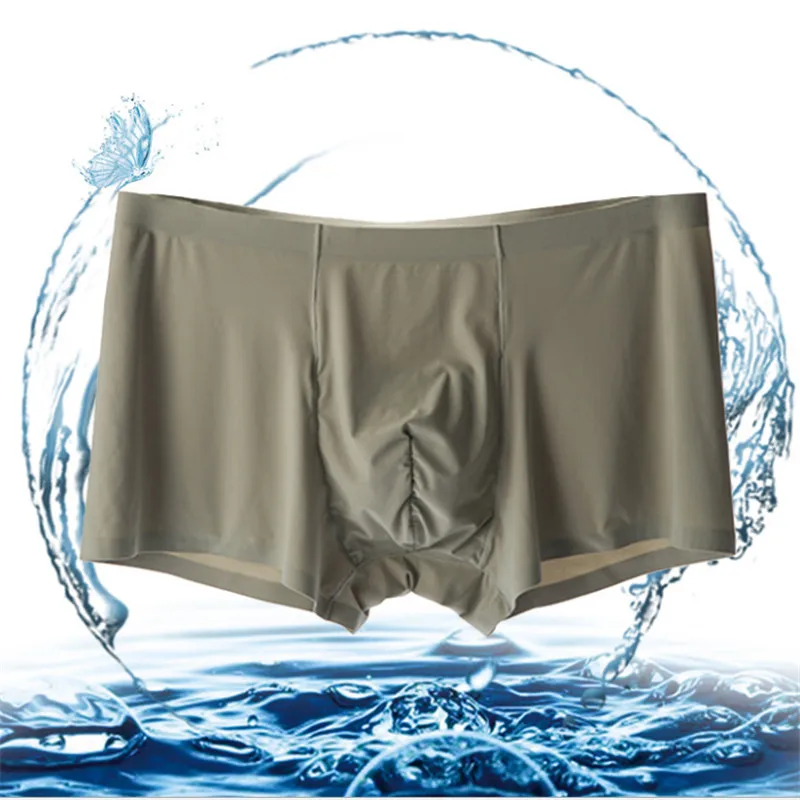 Choose Men's Healthy Underpants 3D Cutting Male Ice Silk Fabric Refreshing and Breathable Boxer Shorts 5Pcs/Plastic