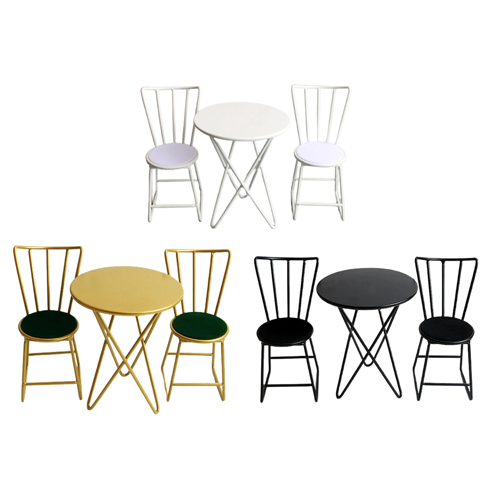 

1/6 Dollhouse Table and Chairs Set Mini Furniture Dinning Room Accessory