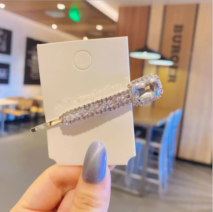 

Women full rhinestone design flower hairpin duckbill clip female fashion hairpins