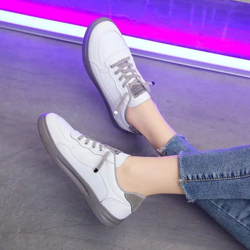 

Fashion Women Shoes Women's Vulcanize Shoes Women Casual Comfortable Walking PU Leather Shoes Women Casual White Shoes Sneakers