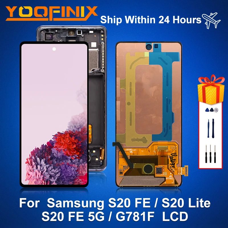 

6,5 "Оригинальный дисплей для Samsung Galaxy S20 FE 5G LCD S20 Lite, сенсорный дисплей в сборе, сменная деталь для Samsung SM-G781B LCD