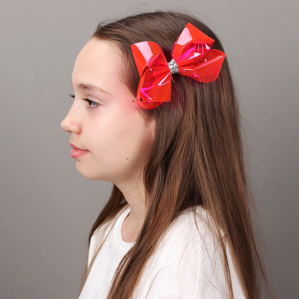 Cheer Bows 4 дюймовый летние шпильки прозрачный Желейный бант для девочек
