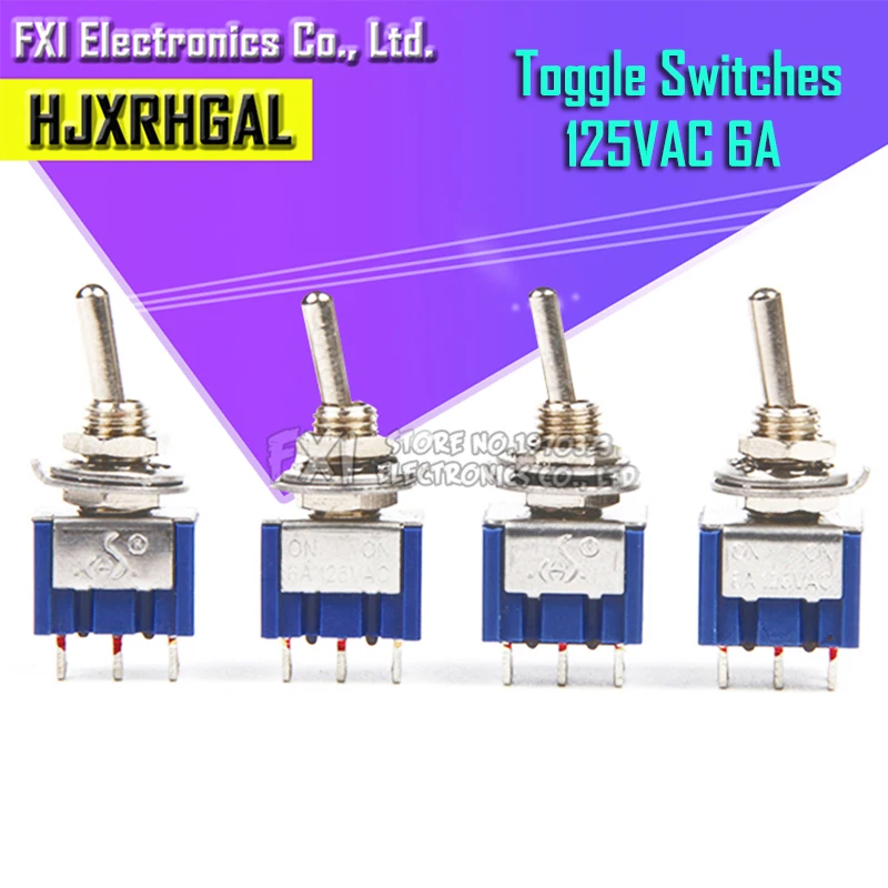 5 шт. Φ 6A 125V Mini 3/6PIN ON OFF/ON OFF Рычажные переключатели для включения освещения