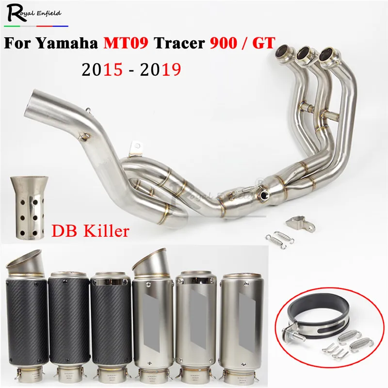 Для Yamaha MT09 Tracer 900 / GT 2015 2019 2018 углеродный мотоцикл выхлопной скутер передняя труба