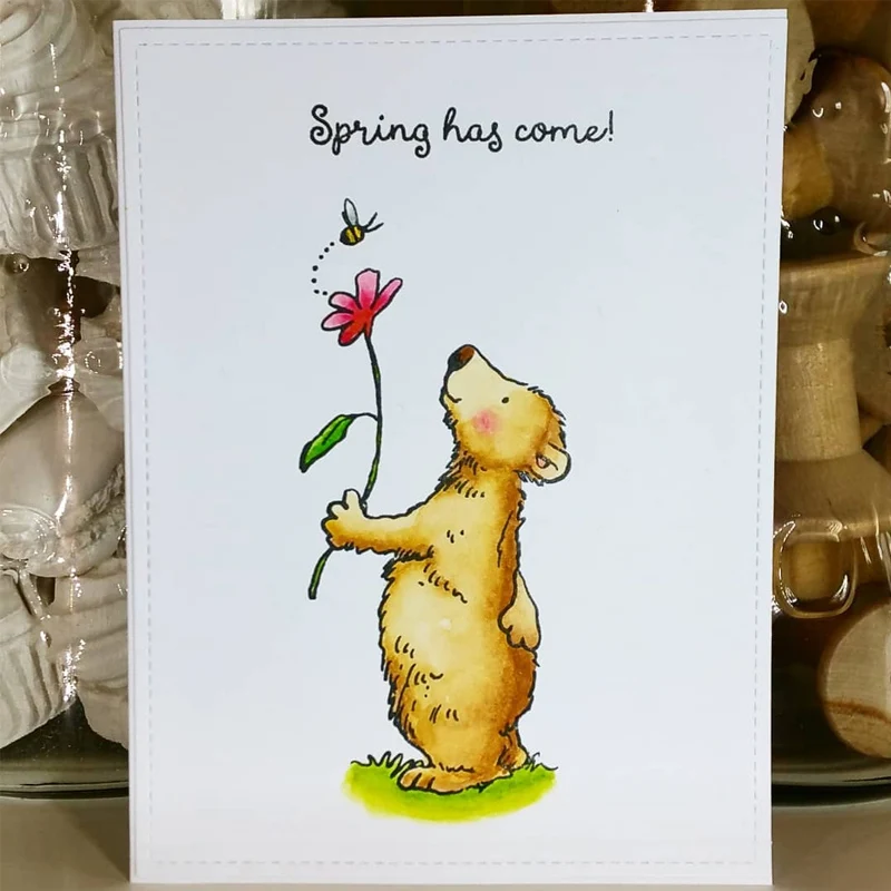 Счастливый День набор для стемпинга и координации умирает медведь кролик