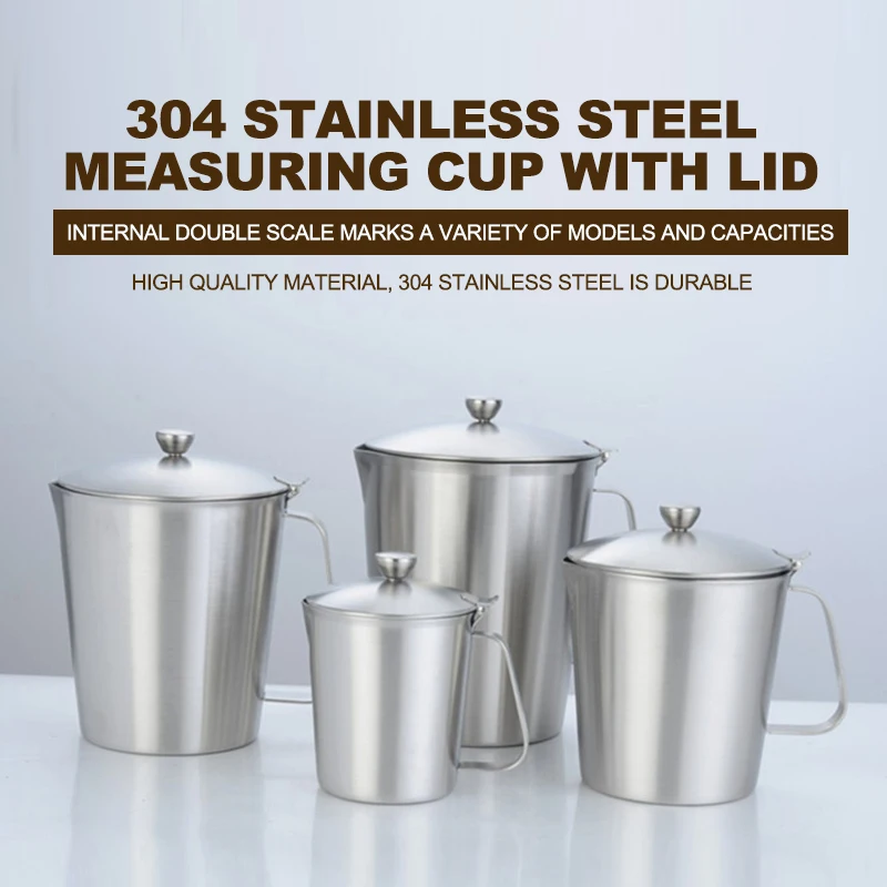 

Мерная чашка из нержавеющей стали, 1 шт., инструменты для смешивания смолы, прецизионный Градуированный кухонный кувшин с носиком для выпечк...