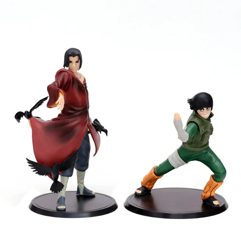 

2 PCS Naruto Uchiha Itachi Lee Lee Rock Cute Doll Anime Doll Anime Holiday Gift Car Decoration