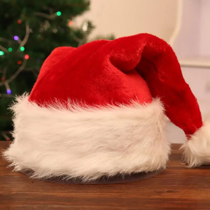 

Рождественские украшения, плотная зимняя теплая плюшевая искусственная Рождественская шапка, шапка Санта Клауса LX8823