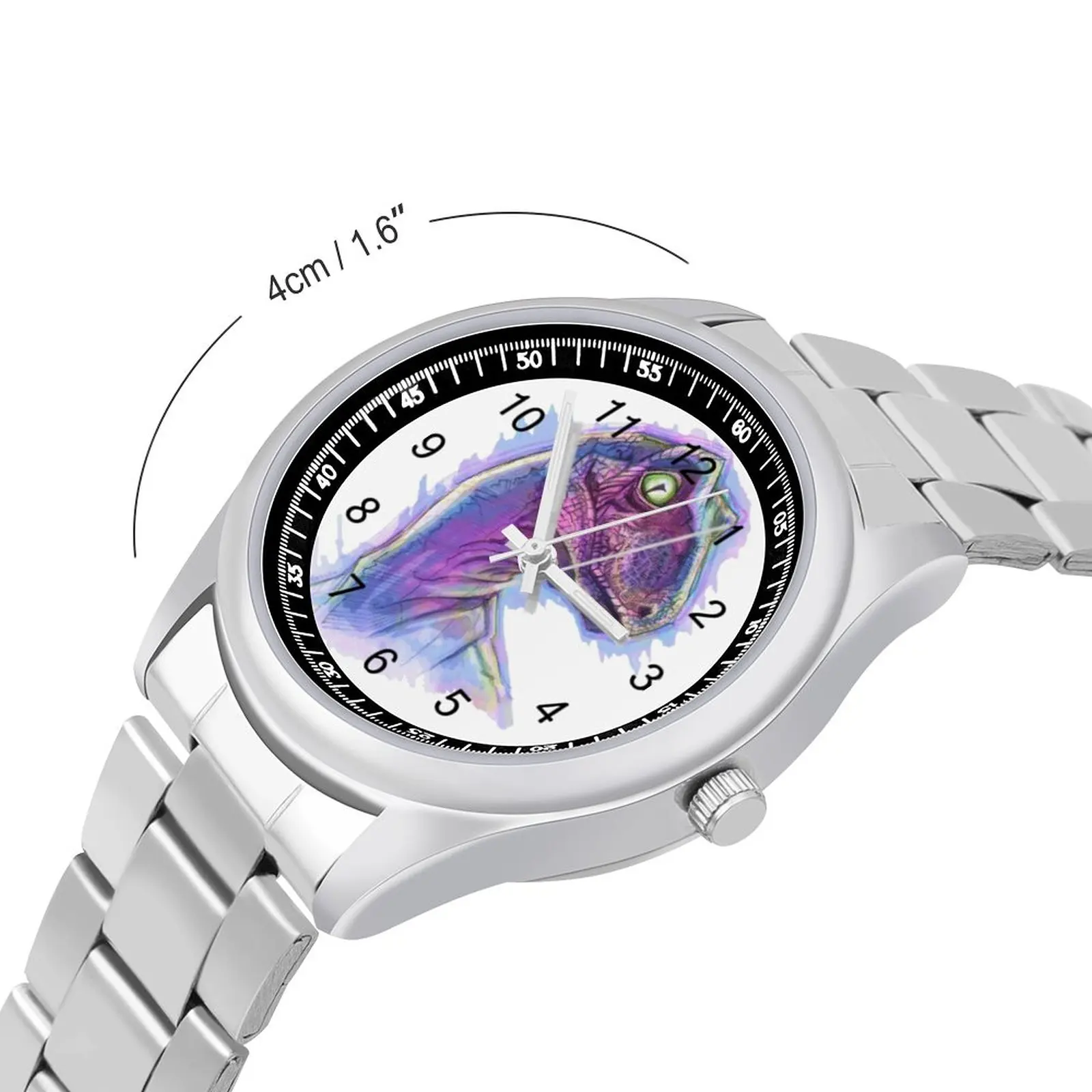 Кварцевые часы Парк Юрского периода Стальные наручные с фотографией мужские