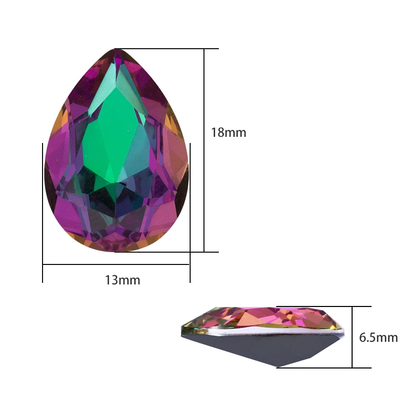 Яркие Heliotrope Tear Drop K9 стеклянные стразы объемные стразы клей на одежду ремесла Ювелирные изделия Аксессуары